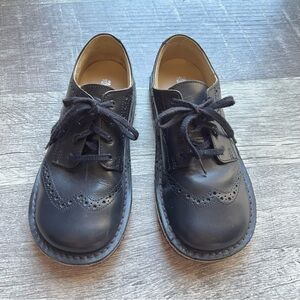 Sonnet England Kids Leather Shoes Black Leather Lace-Up Brogues